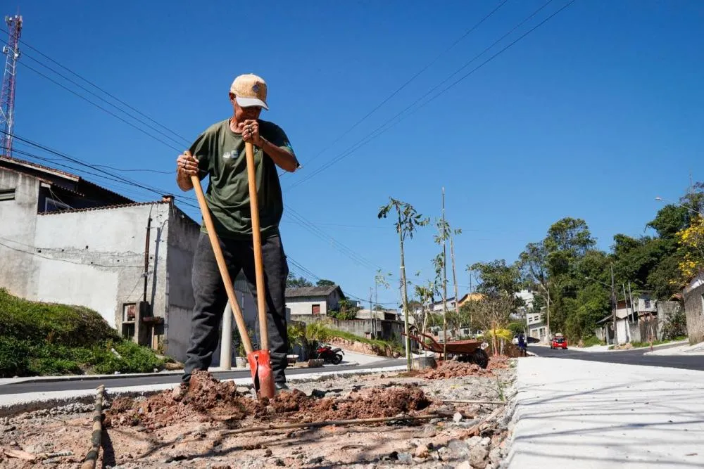 Prefeitura de Ribeirão Pires realiza plantio de 100 árvores na Avenida Flórida
